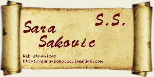 Sara Saković vizit kartica